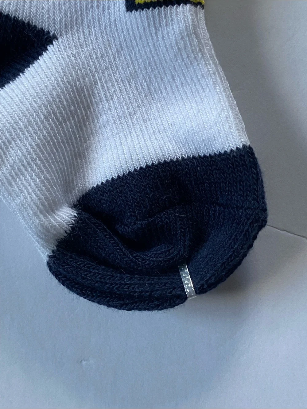 Trinity College Baby Socks 3-6 Months New Bantams Logo “T” Yellow Blue NWT